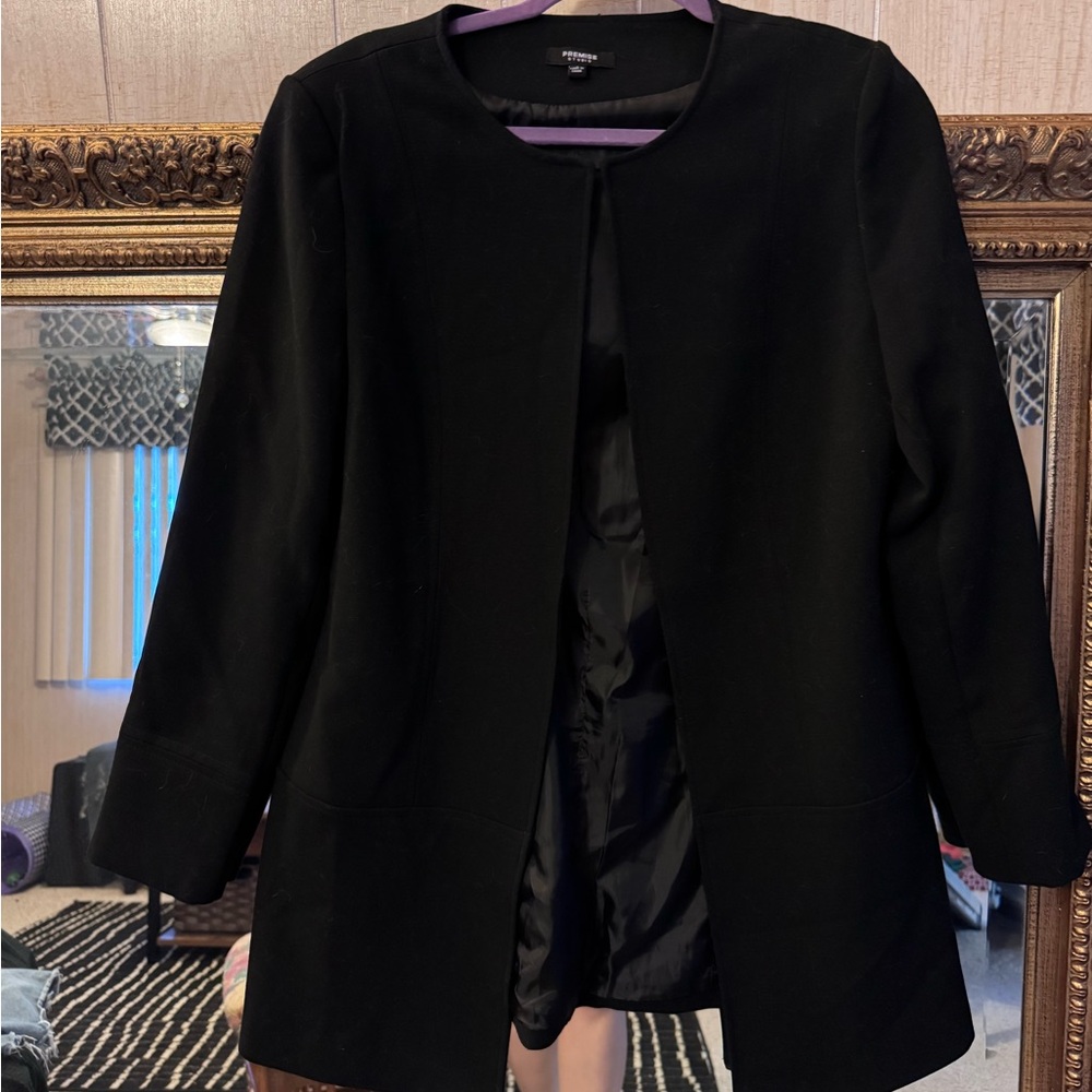 Black Open Front Jacket